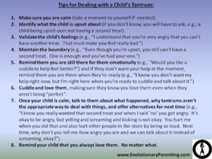 Steps for Dealing with a Tantrum